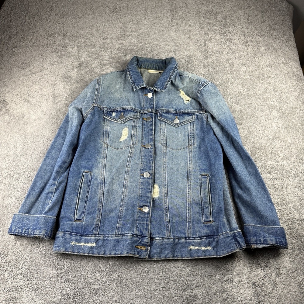 bp Light Blue Distressed Denim Jean Jacket